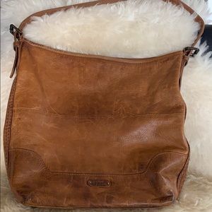 Leather Frye bucket bag